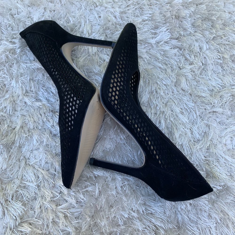 BCBG black mesh PL-DALHIAS ladies stilettos in size 6 VVG pre loved cond… - Picture 1 of 11